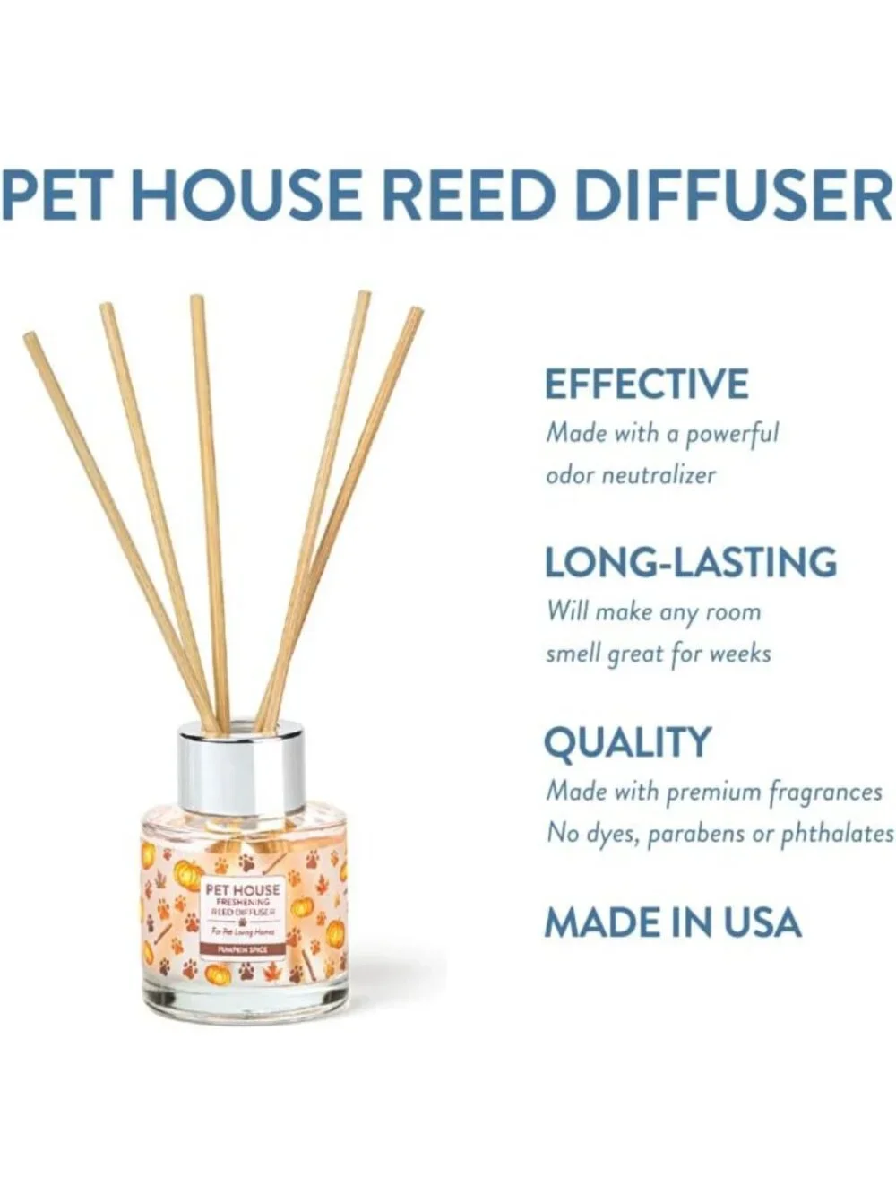 Cozy Pumpkin Spice Reed Diffuser Set for Home Fragrance & Pet-Friendly Freshness